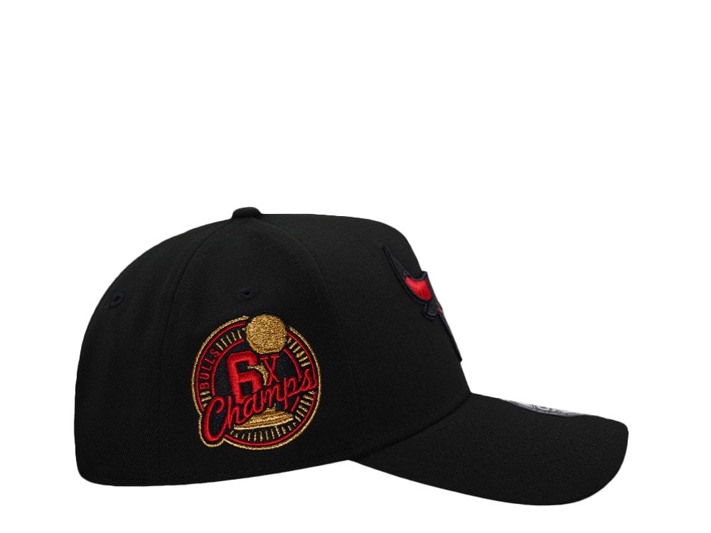 New Era Chicago Bulls 6x Champs Black and Red Prime Edition 9Forty A Frame Snapback Casquette