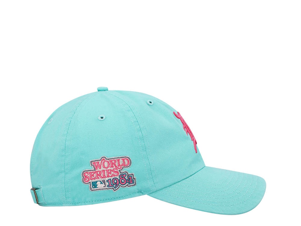 47Brand Detroit Tigers World Series 1984 Tiffany Blue Double Under Clean Up Strapback Casquette