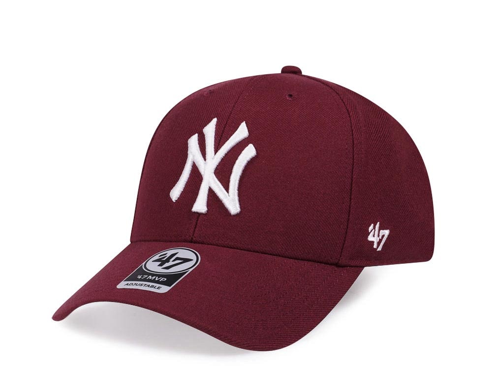 47Brand New York Yankees Classic Maroon Strapback Casquette
