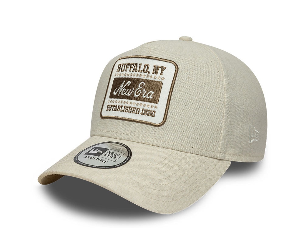 New Era Patch Stone Linen 9Forty E Frame Snapback Casquette