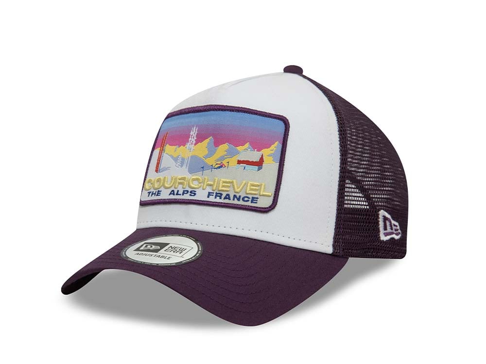 New Era Ski Patch Courchevel Edition White 9Forty A Frame Trucker Snapback Casquette