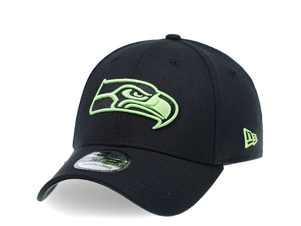 New Era Seattle Seahawks Curved Black Editon 39Thirty Stretch Casquette
