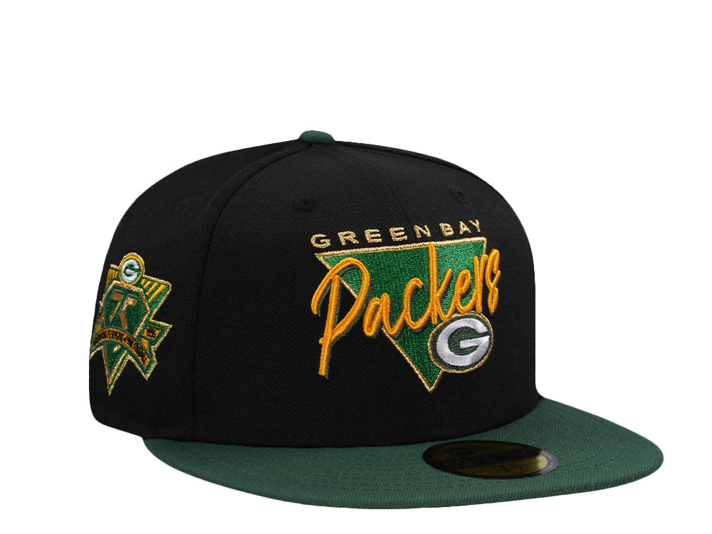 New Era Green Bay Packers 75th Anniversary Black Two Tone Edition 59Fifty Fitted Casquette