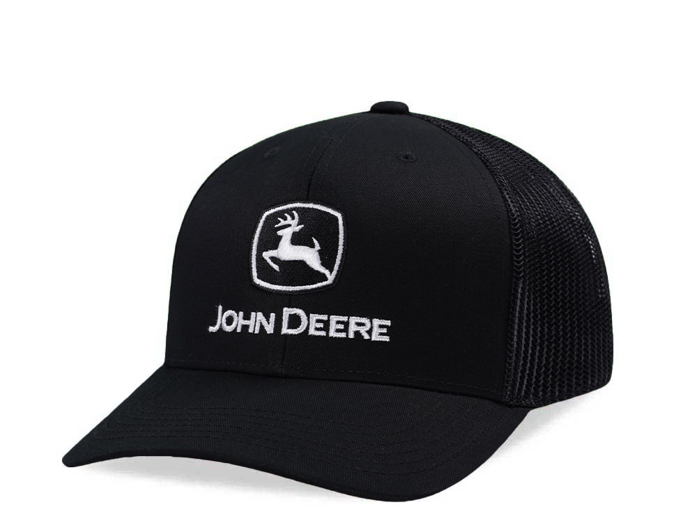 John Deere Logo Black Trucker Snapback Casquette