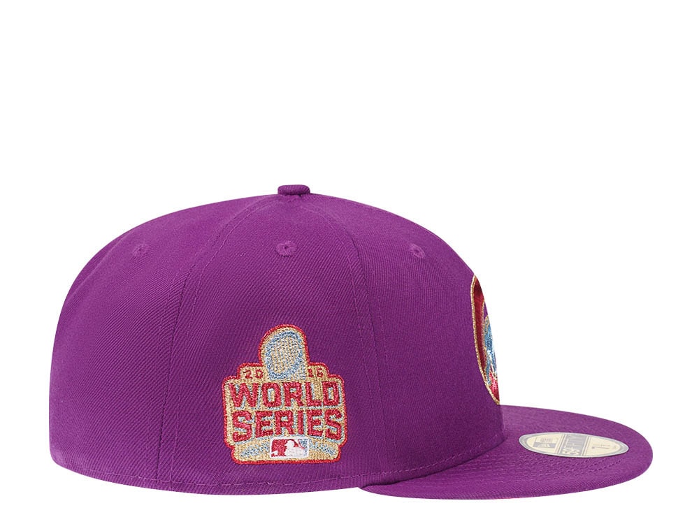 New Era Chicago Cubs World Series 2016 Grape Metallic Suede Elite Edition 59Fifty Fitted Casquette