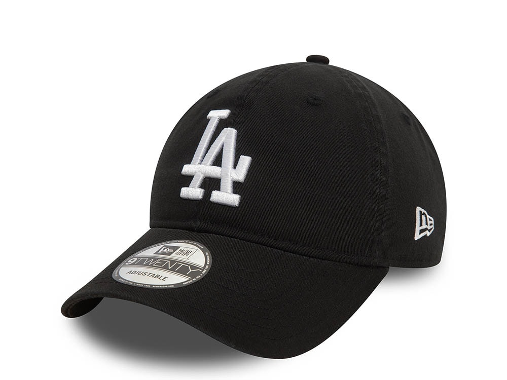 New Era Los Angeles Dodgers Washed Black and White 9Twenty Strapback Casquette