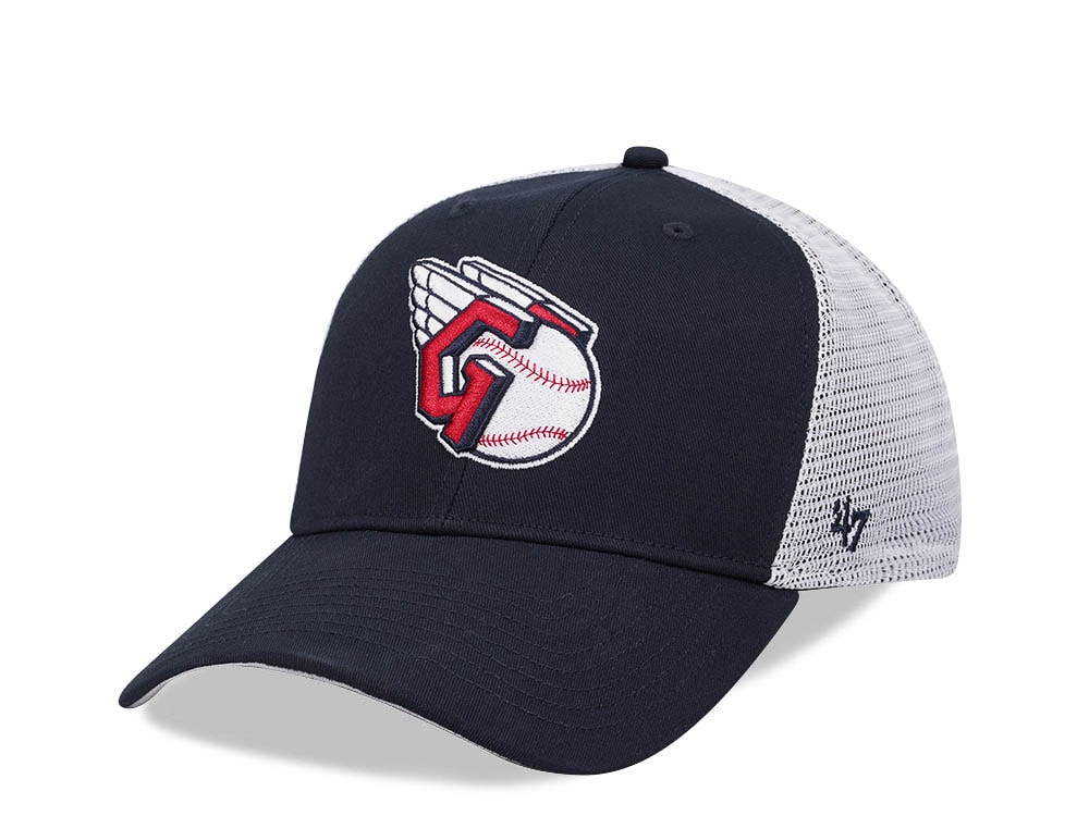 47Brand Cleveland Guardians Navy Branson Mesh All MVP Trucker Snapback Casquette