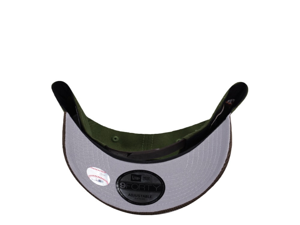 New Era Oakland Athletics 125th Anniversary Rifle Green Walnut Corduroy Two Tone Edition 9Forty A Frame Snapback Casquette