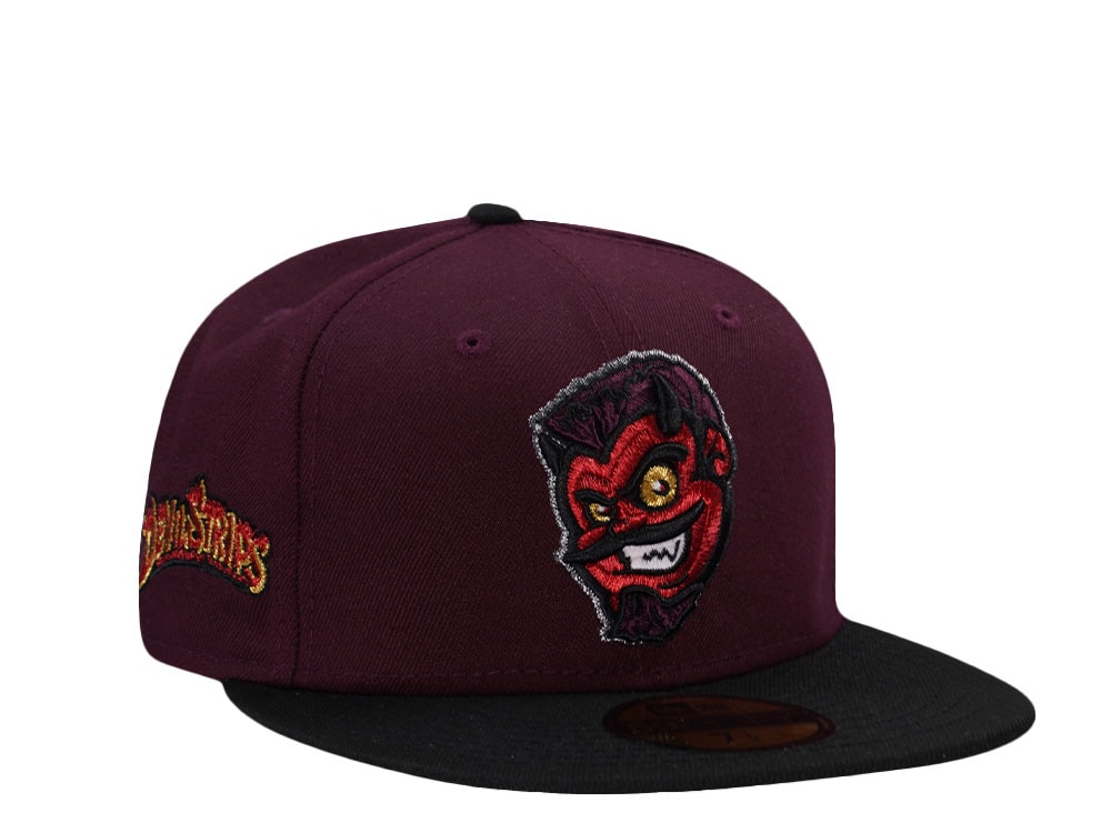 New Era Akron Devil Strips Maroon Two Tone Edition 59Fifty Fitted Casquette