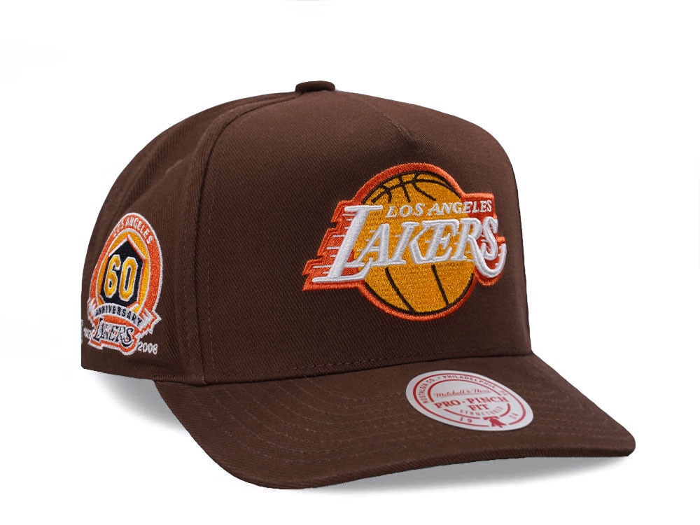 Mitchell & Ness Los Angeles Lakers 60th Anniversary Brown Edition Pro Pinch Fit Snapback Casquette