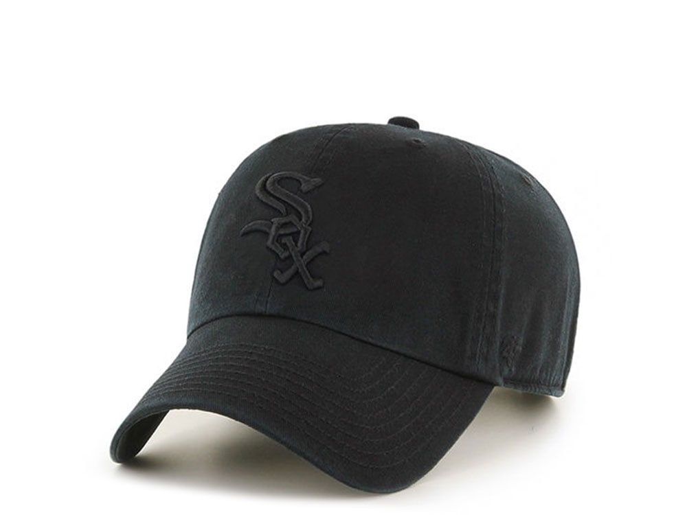 47Brand Chicago White Sox Black on Black Clean up Strapback Casquette