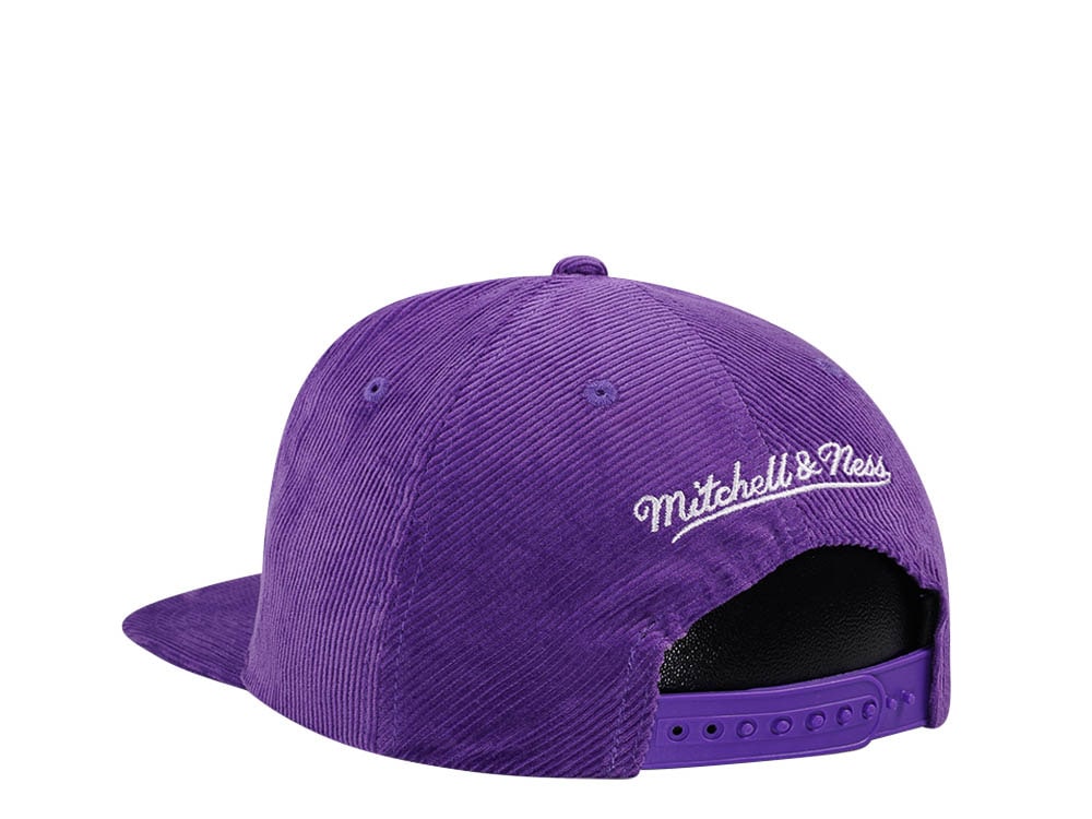 Mitchell & Ness Charlotte Hornets Purple Cord Hardwood Classic Snapback Casquette