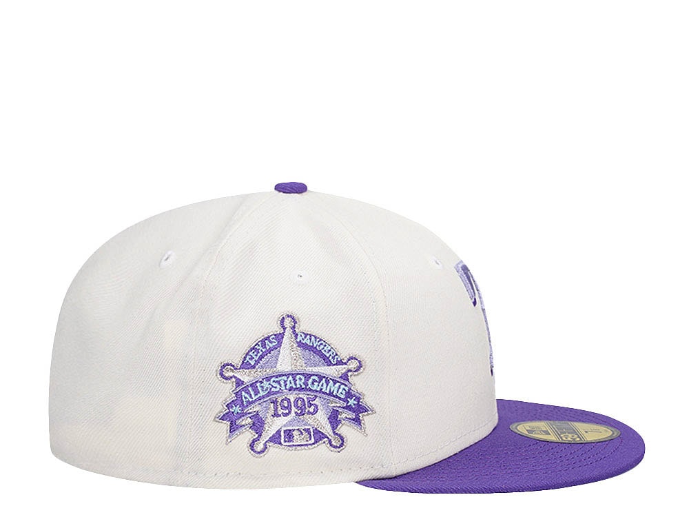 New Era Texas Rangers All Star Game 1995 Cream Purple Two Tone Edition 59Fifty Fitted Casquette