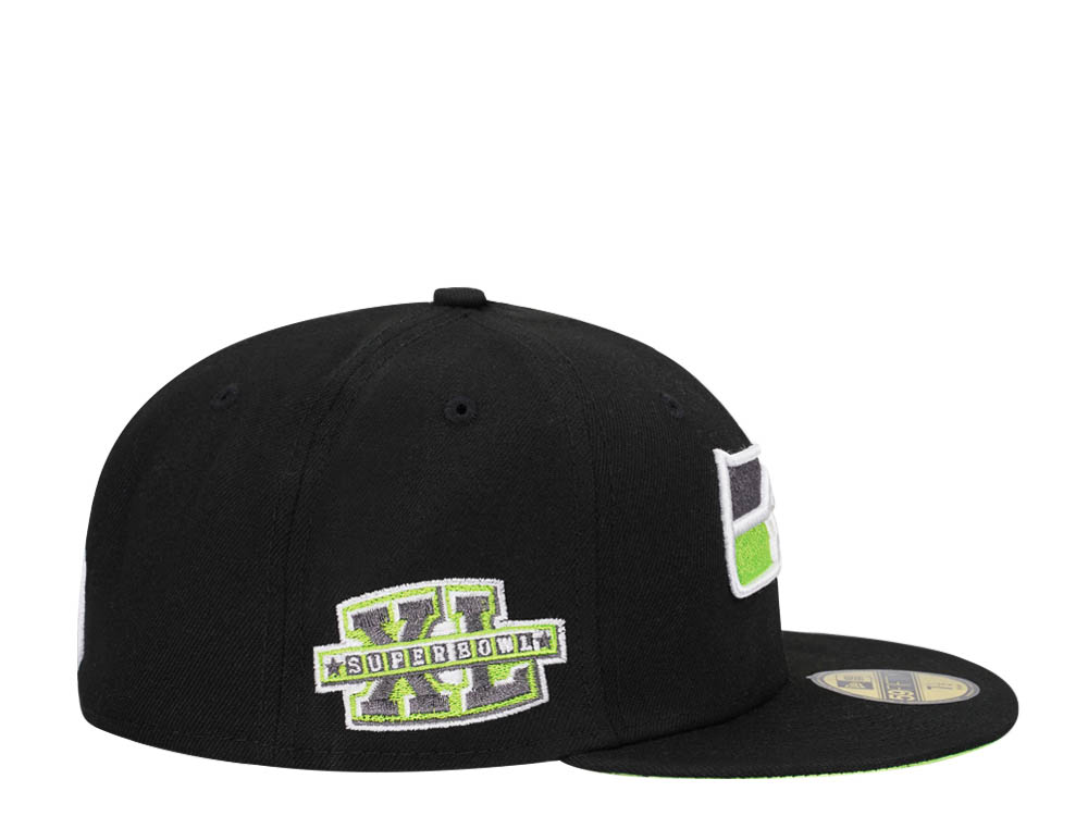 New Era Seattle Seahawks Super Bowl XL Black Neon Edition 59Fifty Fitted Casquette