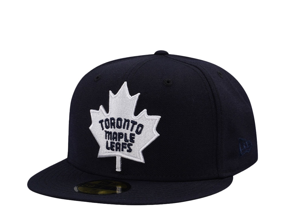 New Era Toronto Maple Leafs Navy Throwback Wool Edition 59Fifty Fitted Casquette