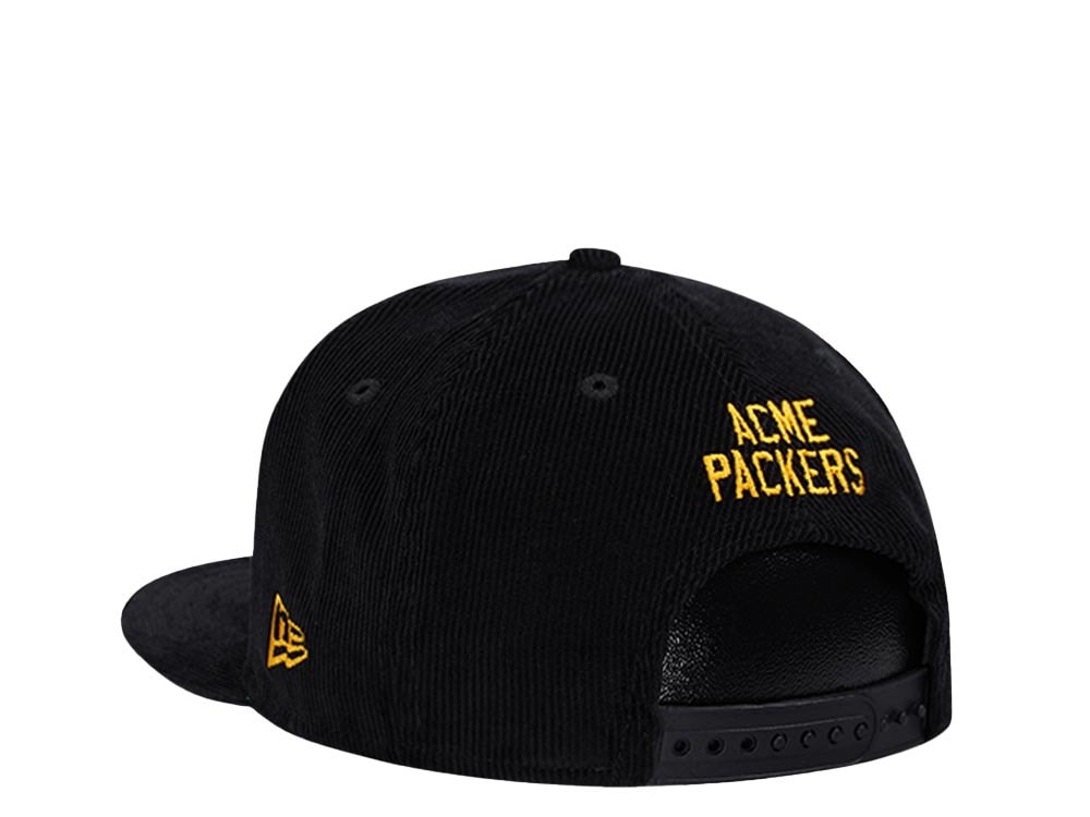 New Era Green Bay Packers Black Corduroy Edition 9Fifty Snapback Casquette