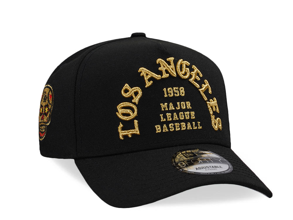 New Era Los Angeles Dodgers Black Gold Skull Edition 9Forty A Frame Snapback Casquette