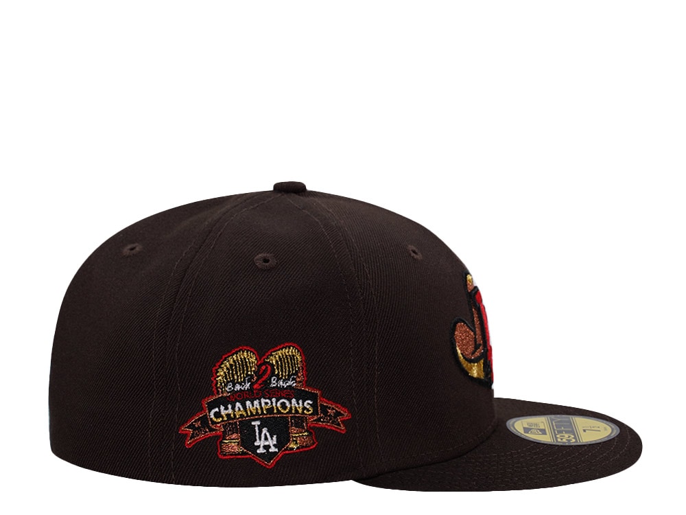 New Era Los Angeles Dodgers Back to Back Champions Burnt Wood Prime Edition 59Fifty Fitted Casquette