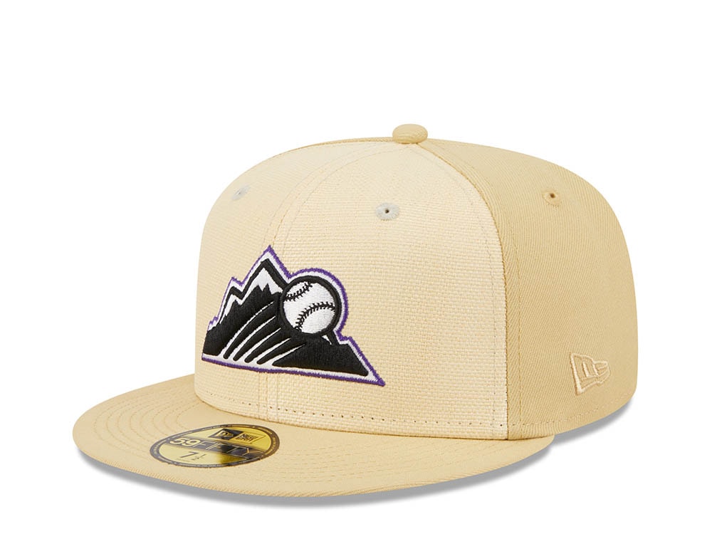 New Era Colorado Rockies 20th Anniversary Raffia Front Vegas Gold Edition 59Fifty Fitted Casquette