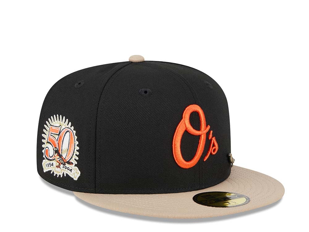 New Era Baltimore Orioles 50th Anniversary Varsity Pin Two Tone Edition 59Fifty Fitted Casquette