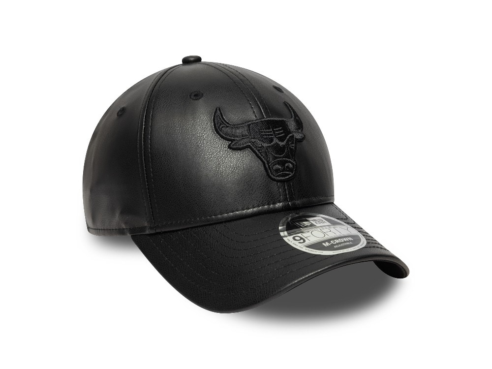 New Era Chicago Bulls Black PU Leather Edition 9Forty M Crown Snapback Casquette