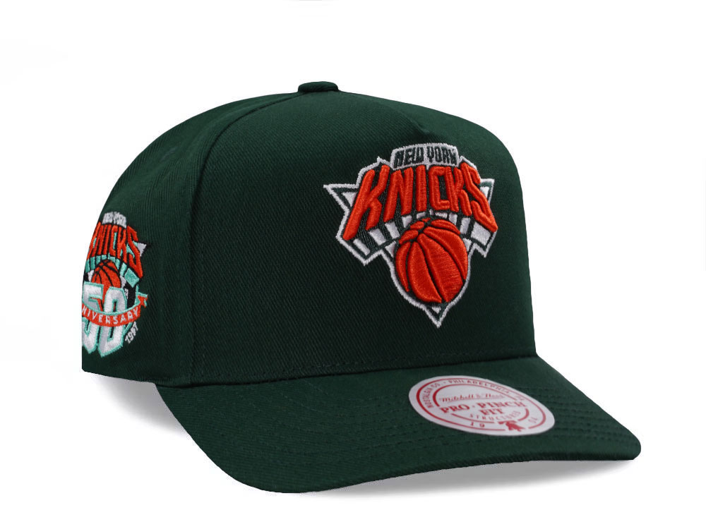 Mitchell & Ness New York Knicks 50th Anniversary Green Edition Pro Pinch Fit Snapback Casquette
