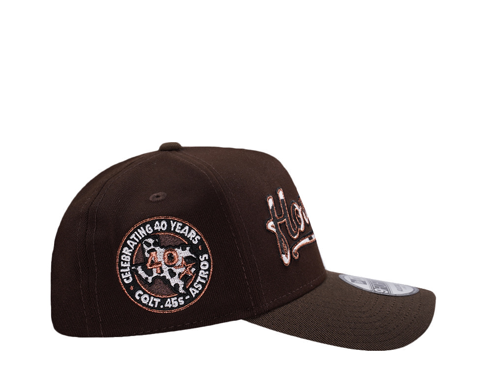 New Era Houston Astros 40th Anniversary Cow Burnt Wood Two Tone Edition 9Forty A Frame Snapback Casquette