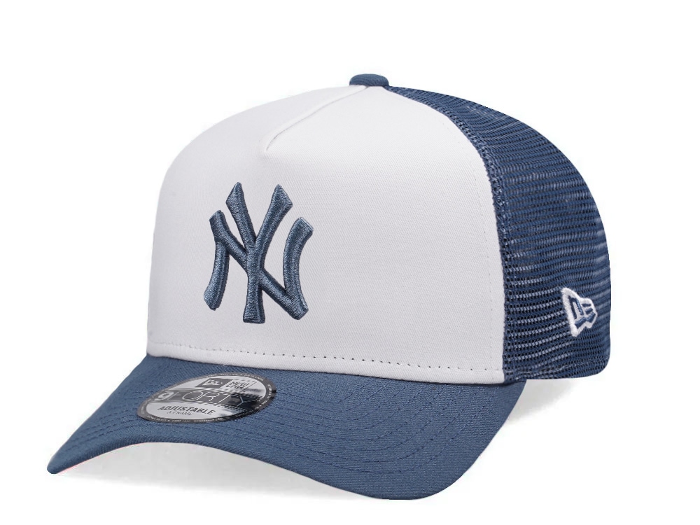 New Era New York Yankees Indigo White Two Tone Edition 9Forty A Frame Trucker Snapback Casquette
