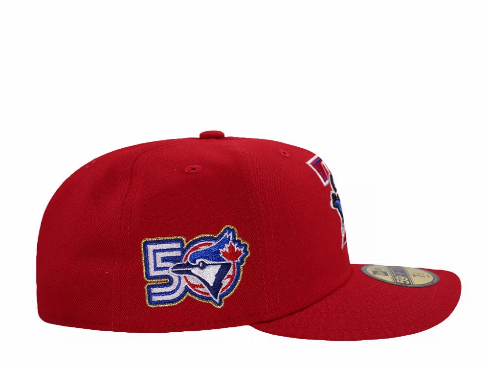 New Era Toronto Blue Jays 50th Anniversary Scarlet Prime Edition 59Fifty Pre Curved Fitted Casquette