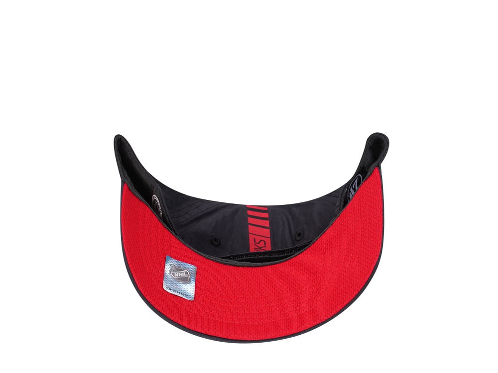47Brand Chicago Blackhawks Black Back Line Nylon Strapback Casquette