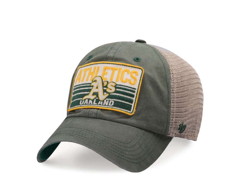 47Brand Oakland Athletics Vintage Bottle Green Four Stroke Clean up Trucker Snapback Casquette